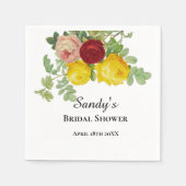 エレガントなローズ ブライダルシャワーフラワーリング スタンダードカクテルナプキン (正面)