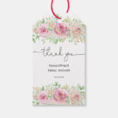 エレガントなローズ ブライダルシャワー 感謝 ギフトタグ (正面)