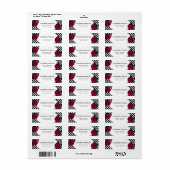 エレガントなローズ ブラックストライプ ゴシック 返信住所 ラベル (フルシート)