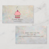 エレガントなロータスゴールドのコンフェッティカップケーキオパール 名刺 (正面/裏面)