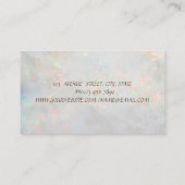 エレガントなロータスゴールドのコンフェッティカップケーキオパール 名刺 (裏面)