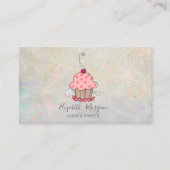 エレガントなロータスゴールドのコンフェッティカップケーキオパール 名刺 (正面)