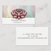 エレガントなロータス カラフル 名刺 (正面/裏面)