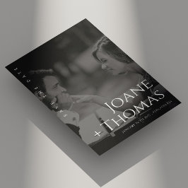 エレガントなローマン フォントの写真 ウェディング セーブ・ザ・デート