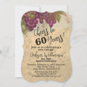 エレガントなワイナリーの水彩画 60年のお祝いに 招待状 (正面)
