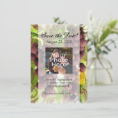 エレガントなワイナリー パープル/グリーン フォト セーブ・ザ・デート (スタンド正面)