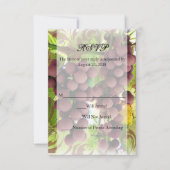 エレガントなワイナリー パープル グレープ ウェディング 小さな出欠確認カード 出欠カード (正面)