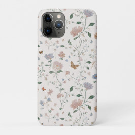 エレガントなワイルドフラワーと蝶のトワル・ド・ジュイ iPhone 11 PROケース