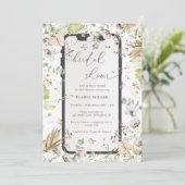エレガントなワイルドフラワーのバーチャル ブライダルシャワー 招待状 (スタンド正面)