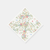 エレガントなワイルドフラワーのブライズシャワー スタンダードカクテルナプキン (角)
