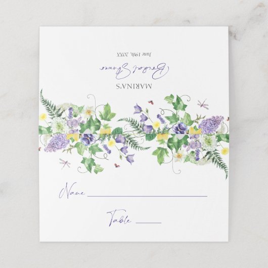 エレガントなワイルドフラワーのブライズシャワー プレイスカード (外部開封)