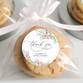 エレガントなワイルドフラワーのブライダルシャワーのお礼 ラウンドシール