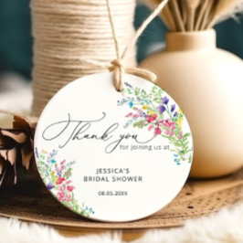 エレガントなワイルドフラワーのブライダルシャワーフェイバータグ フェイバータグ
