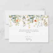 エレガントなワイルドフラワーのブライダルシャワー サンキューカード (裏面)