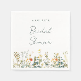 エレガントなワイルドフラワーのブライダルシャワー スタンダードカクテルナプキン