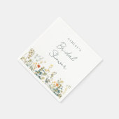 エレガントなワイルドフラワーのブライダルシャワー スタンダードカクテルナプキン (角)
