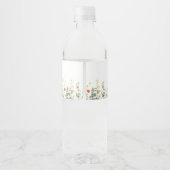 エレガントなワイルドフラワーのブライダルシャワー ペットボトルラベル (裏面)