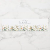 エレガントなワイルドフラワーのブライダルシャワー ペットボトルラベル (シングルラベル)