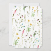 エレガントなワイルドフラワーのブーケ ウェディング招待状 案内状 (裏面)