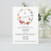 エレガントなワイルドフラワーのリース 夏の結婚式の詳細 エンクロージャーカード (スタンド正面)