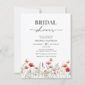 エレガントなワイルドフラワーの写真 ブライダルシャワー 招待状 (正面)