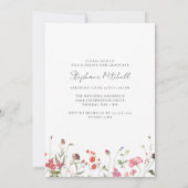 エレガントなワイルドフラワーの写真 卒業パーティー 招待状 (裏面)