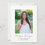 エレガントなワイルドフラワーの卒業パーティー 招待状 (裏面)