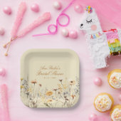 エレガントなワイルドフラワーの愛が咲く ブライダルシャワーのプレート ペーパープレート (パーティー)