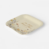 エレガントなワイルドフラワーの愛が咲く ブライダルシャワー ペーパープレート (傾斜あり)