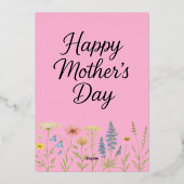 エレガントなワイルドフラワーの母の日カード 箔シーズンカード (裏面)