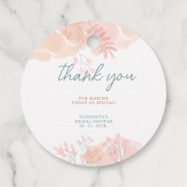 エレガントなワイルドフラワーの水彩画 ブライダルシャワー フェイバータグ