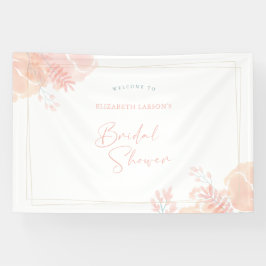 エレガントなワイルドフラワーの水彩画 ブライダルシャワー 横断幕