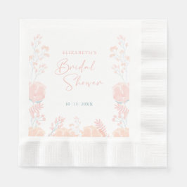 エレガントなワイルドフラワーの水彩画 ブライダルシャワー 縁ありランチョンナプキン