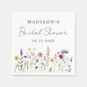 エレガントなワイルドフラワーの牧場 ブライダルシャワー スタンダードカクテルナプキン (正面)