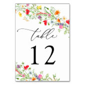 エレガントなワイルドフラワーの結婚式テーブルナンバー テーブルナンバー (裏面)