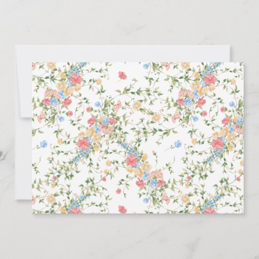 エレガントなワイルドフラワーの結婚式リハーサルディナー 招待状 (裏面)