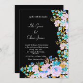 エレガントなワイルドフラワーの結婚式招待状 招待状 (正面/裏面)