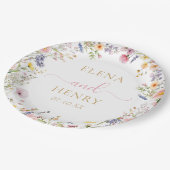 エレガントなワイルドフラワーの結婚式用紙皿 ペーパープレート (アングル)