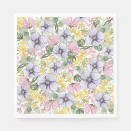 エレガントなワイルドフラワーの花のウェディング スタンダードランチョンナプキン