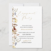 エレガントなワイルドフラワーの花のエンゲージメント招待状 招待状 (正面)