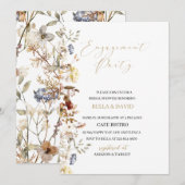 エレガントなワイルドフラワーの花のエンゲージメント招待状 招待状 (正面/裏面)