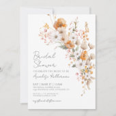 エレガントなワイルドフラワーの花のブライズシャワー 招待状 (正面)