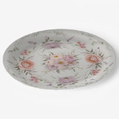 エレガントなワイルドフラワーの花柄パターンの夏のウェディング ペーパープレート (アングル)