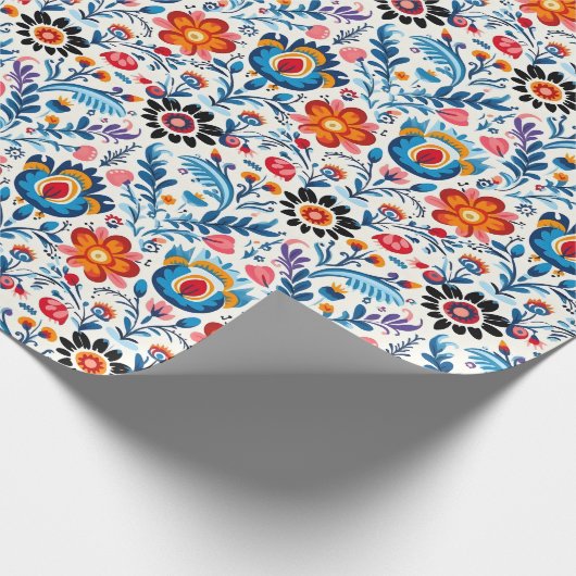 エレガントなワイルドフラワーの花柄 ラッピングペーパー (角)