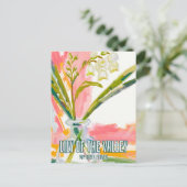 エレガントなワイルドフラワーの5月誕生花 「すずらん」 ポストカード (スタンド正面)