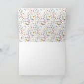 エレガントなワイルドフラワーカリグラフィーブライダルシャワー サンキューカード (内部)