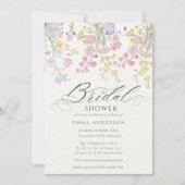 エレガントなワイルドフラワーガーデン ブライダルシャワー 招待状 (正面)