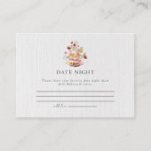 エレガントなワイルドフラワーティーパーティーのデートナイトアイデア エンクロージャーカード (正面)