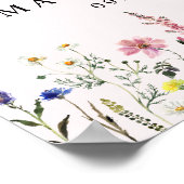 エレガントなワイルドフラワーピンク写真　人生の祝祭 ポスター (角)