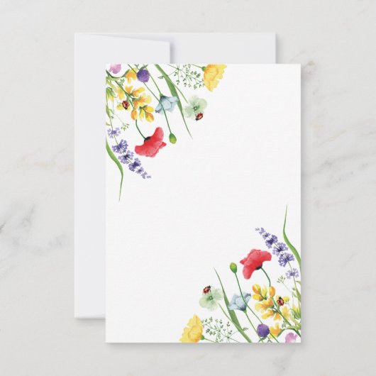 エレガントなワイルドフラワーフレーム 結婚式の返信カード 出欠カード (裏面)